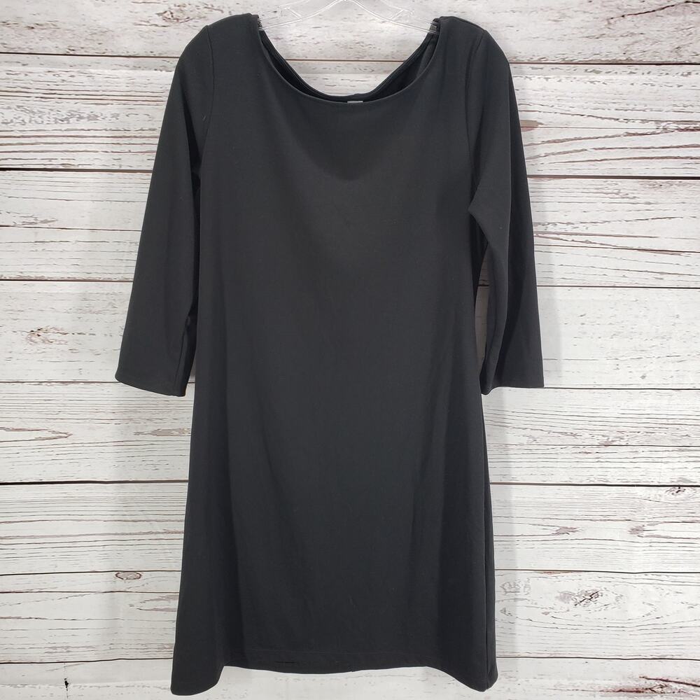 Old Navy New Black Boat Neck 3/4 Sleeve Knee Length Dress Size L